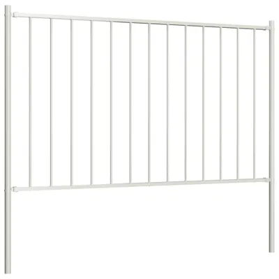 Obrázek produktu pro vidaXL Plotový díl se sloupky Práškově lakovaná ocel 1,81x1,25 m Bílá