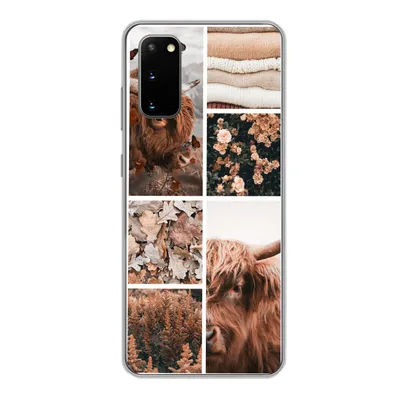 Produktbild von MuchoWow® Handyhülle Schutzhülle Hülle für Samsung Galaxy S20 Schottischer Highlander - Collage - Blumen Silikon Softcase Handy Hülle - Bild