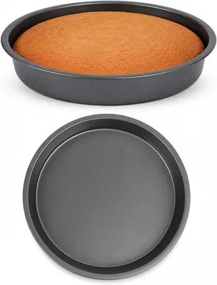 Imagen del producto de Molde redondo de 20,3 cm para pasteles, fabricado en acero al carbono con revestimiento antiadherente, molde de acero duradero para pasteles redondos, ideal para uso doméstico y profesional