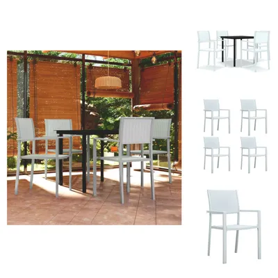 Image de vidaXL Ensemble de jardin 5 pièces blanc - Ensemble de meubles de jardin