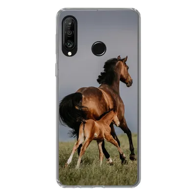 Produktbild von MuchoWow® Handyhülle Schutzhülle Hülle für Huawei P30 Lite Tiere - Pferde - Fohlen Silikon Softcase Handy Hülle - Handyhülle