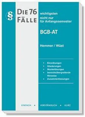 Zdjęcie produktu dla Die 76 wichtigsten Fälle BGB AT