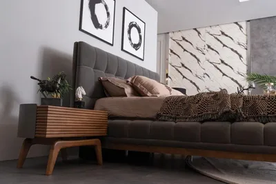 Produktbild von Schlafzimmer Komplett Bett Doppelbett 2x Nachttische Schlafzimmergarnitur