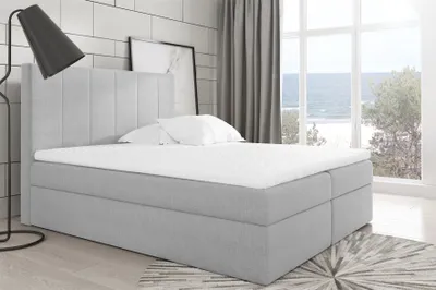 Produktbild von Boxspringbett Schlafzimmerbett MARIBEL 160x200cm Stoff Hellgrau