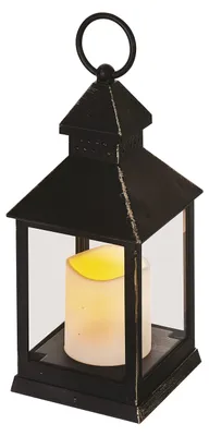 Image de EMOS LED décoration - lanterne noir antique clignotante, 3x AAA, intérieur, vintage, minuterie, DCLV02