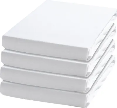 Produktbild von Spannbettlaken - 100 x 200 cm - Weiß - Baumwolle - 4er Set