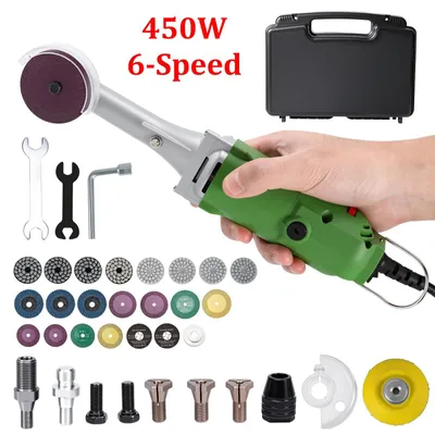 Produktbild von 90° Fliesenschleifer - Elektrischer Geradschleifer 450W - 6 Geschwindigkeiten - LED-Licht - Handgerät für Heimwerker - 220V AC