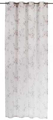 Produktbild von Elbersdrucke halbtransparente Gardine Ösenschal Kyoto beige-weiß 140x255 cm 198565 Vorhang für Wohnzimmer Schlafzimmer Küche Flur Kinderzimmer