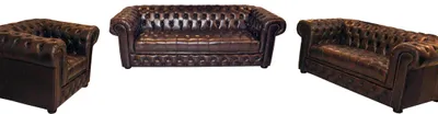 Immagine prodotto di Divano in pelle Chesterfield, divano letto, set di divani imbottiti 3+2+1, modello CAMBRIDGE