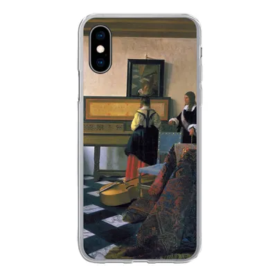 Produktbild von MuchoWow® Handyhülle Schutzhülle Hülle für iPhone X Die Musikstunde - Johannes Vermeer Silikon Softcase Handy Hülle - Handyhülle