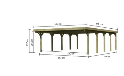 Produktbild von Karibu Doppelcarport Classic 3 + PVC-Dach Carport aus Holz , Unterstand Überdachung