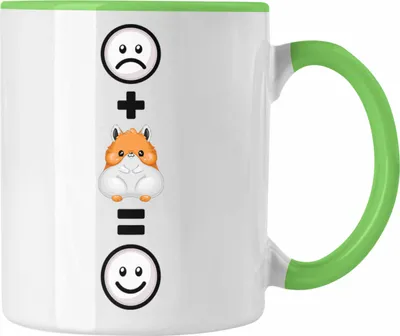 Produktbild von Trendation - Hamster Tasse Geschenk für Hamster Liebhaber Fans Besitzer  :( + Hamster = :) Lustige Geschenkidee Geburtstag (Grün)