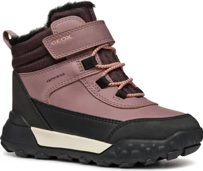 A single pink boot is shown against a white background.