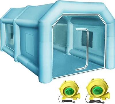 Immagine prodotto di SucceBuy Tenda gonfiabile, tessuto Oxford 210D, cabina di spruzzatura gonfiabile, tenda personalizzata con 2 soffiatori, tenda cabina di spruzzatura gonfiabile 13x8x7ft per automobili