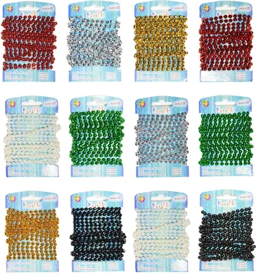 Produktbild von Aliga Perlen-Set auf Schnur, Mix aus verschiedenen Formen, 5 mm, 3 m, für Basteln, Dekoration und kreative DIY-Projekte