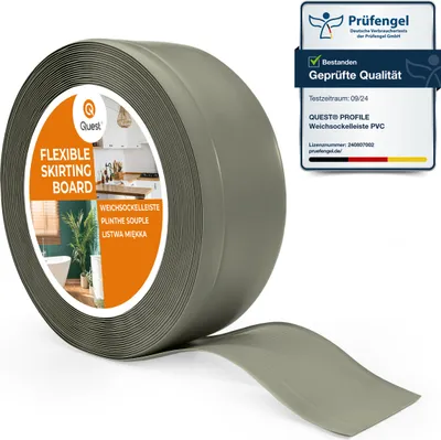 Immagine prodotto di QUEST Battiscopa in PVC 70x20mm, 1m, Battiscopa morbido, flessibile, oliva