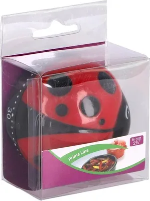 Zdjęcie produktu dla minutnik do gotowania biedronka 6,3 cm czerwony/czarny