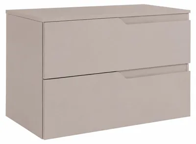 Produktbild von Badezimmerschrank hängend 80 mit Schubladen, Korpus in Kaschmir + Platte in Kaschmir, 80 x 46 x 58,6 cm, KI-generiertes Bild
