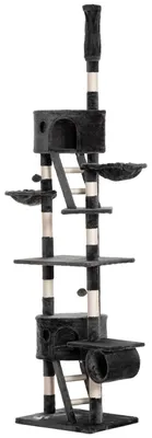 Produktbild von Pawhut Katzenbaum Kratzbaum Kletterbaum deckenhoch verstellbar Dunkelgrau