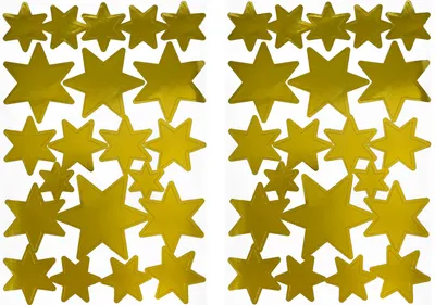 Produktbild von Oblique Unique 42 Sterne Sticker Stern Aufkleber für Weihnachten Weihnachtsdeko Geschenkdeko Basteln Glänzend - gold