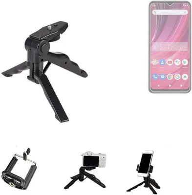 Produktbild von K-S-Trade Stativ Tisch-Ständer Dreibein Handy-Stativ Ständer kompatibel mit BLU F92e 5G Mini-Stativ Smartphone Tripod Handy-Stativ aus Plastik