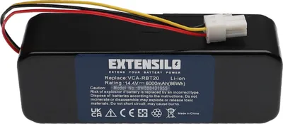 Produktbild von EXTENSILO Akku kompatibel mit Samsung Navibot VCR8846, VCR8847, VCR8855, VCR8848, VCR8849, VCR8850 Staubsauger (6000 mAh, 14,4 V, Li-Ion)