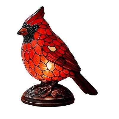 Produktbild von Rotfink-Nachtlampe aus Harz, Weihnachtsdekoration, Tischvogel, ideales Geschenk für Vogel-Liebhaber