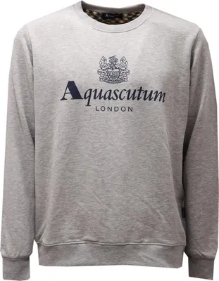 Produktbild von 2630AE felpa uomo AQUASCUTUM grey melange Baumwolle sweatshirt man