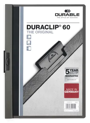 Zdjęcie produktu dla DURABLE Skoroszyt zaciskowy DURACLIP® 60 A4, Antracytowy / Szary, 220957, 25 szt.