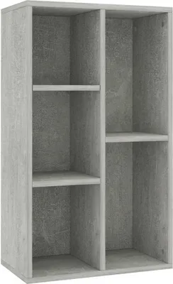 Produktbild von vidaXL Bücherregal/Sideboard Betongrau 50x25x80 cm Holzwerkstoff