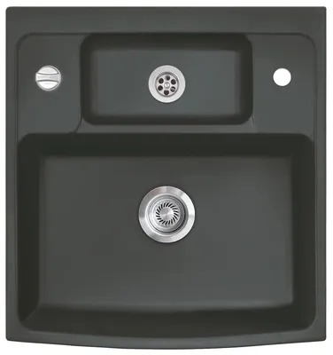 Produktbild von Elementspüle CENTRA 60 in SCHIEFER für AP-Tiefe 60 cm - Excenterbedienung / systemceram / Keramikspüle