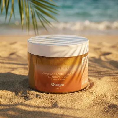 Image de Gommage Corps Exfoliant Doux - Vanille & Caramel - 300G, Image générée par une IA