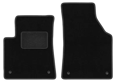 Produktbild von Velours-Fußmatten Vorne passend für Jeep Cherokee KL (SUV, Bj. 2013-) –  schwarz, passgenau, mit Befestigungen set 2 Stk. - STANDARD