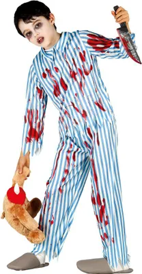 Produktbild von blutiger Zombie Junge im Schlafanzug Gr. 110-146, Größe:128/134
