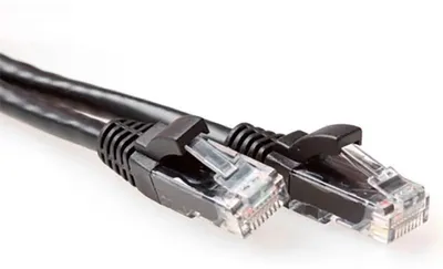 Productafbeelding van ACT CAT6A UTP (IB 2907) kabel, 7 meter, met RJ-45 connectoren aan beide uiteinden, zwart