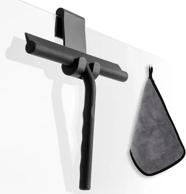 Immagine prodotto di Soffione doccia in silicone con gancio - ideale per il bagno - nero - 21 cm