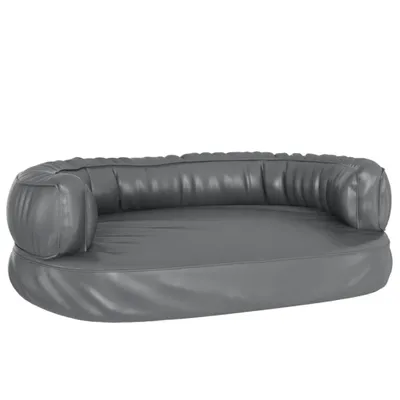 Produktbild von vidaXL Hundebett Ergonomisch Schaumstoff Grau 60x42 cm Kunstleder