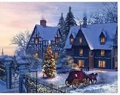 Image de 40x30 cm Diamants Peinture à faire soi-même DIY Diamond Painting Maison en hiver