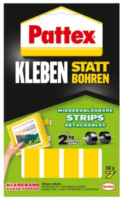 Produktbild von Pattex Kleben statt Bohren, Klebestrips, ablösbar, 10 ST
