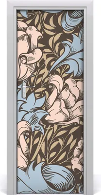 Produktbild von Tulup Türaufkleber 75x205 cm Dekorative Aufkleber Selbstklebend Wasserdichte Tapete Abnehmbar Schlafzimmer Wohnzimmer Wohnkultur - Blüten und Blätter