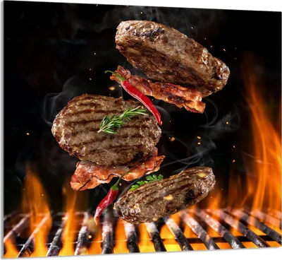 Produktbild von GLASPLATTE FÜR KÜCHE 65x60 Grill