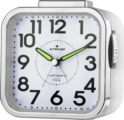 Produktbild von ATRIUM Wecker Analog Quarz Seniorenwecker weiß A530-0 ohne Ticken große Zahlen