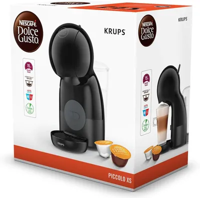Produktbild von Krups Piccolo XS KP1A3B, Espressomaschine, 0,8 l, Kaffeekapsel, 1600 W, Schwarz