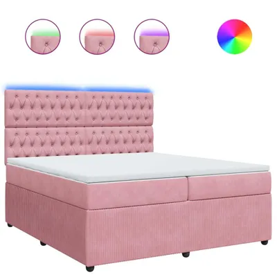 Produktbild von Boxspringbett mit Matratze Rosa 200x200 cm Samt
