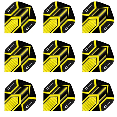 Produktbild von Datadart | HEX | Dart Flights | Standard | 100 Mikron | Gelb | 3 Sets = 9 Stück