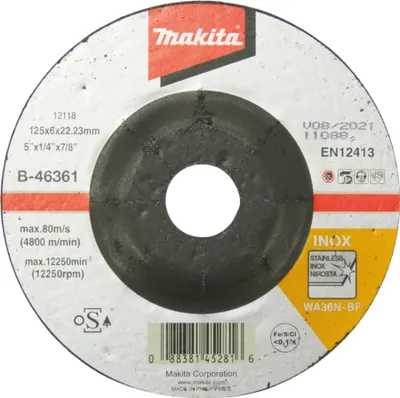 Produktbild von Makita® Zubehör Schruppscheibe 125 x 6 mm INOX - B-46361