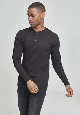 Image de Urban Classics - HENLEY Manches Longues noir - L