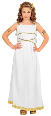 Kinderkostüm Griechische Göttin, Kleid + Kranz, 158 cm
