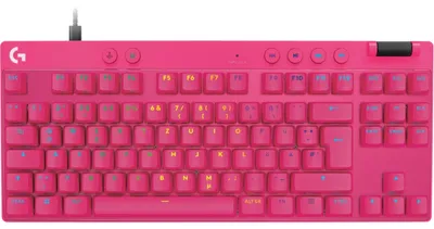 Productafbeelding van Logitech G PRO X RAPID - Toetsenbord - TKL (ten keyless) - Achtergrondverlichting - USB - QWERTZ - Duits - Toetsmechanisme: Lineair - roze