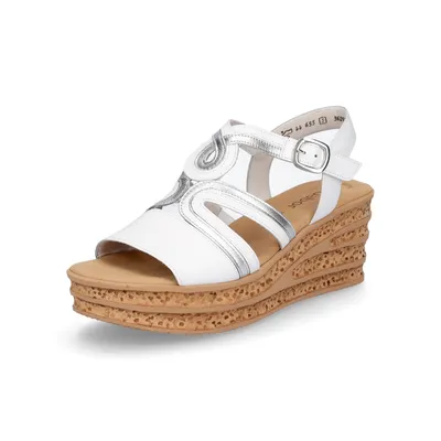 Produktbild von Gabor Damen Keilsandalette weiß silber